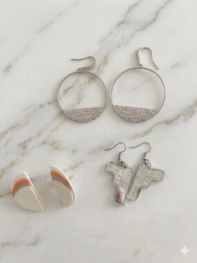 Curated 3-Pair Earring Bundle – Y2K, Retro & Statement Styles